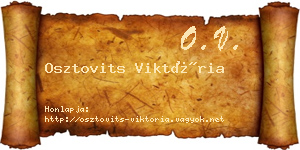 Osztovits Viktória névjegykártya